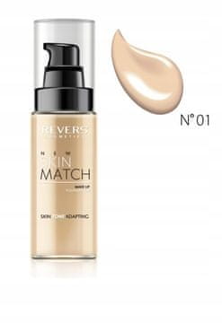 REVERS Matirajoča in vlažilna podlaga Revers Skin Match 01, visoka prekrivnost 30 ml
