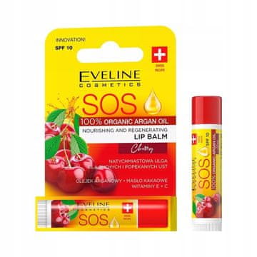 Eveline Cosmetics Eveline SOS balzam za ustnice z vonjem češnje in arganovim oljem SPF 10 15 g