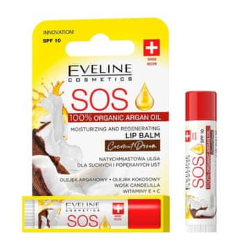 Eveline Cosmetics Eveline SOS balzam za ustnice s kokosom SPF 10 vlaži in regenerira