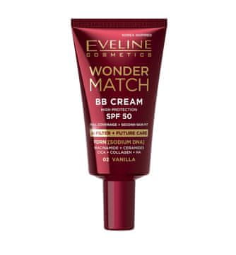 Eveline Cosmetics BB krema z zaščitnim faktorjem 50 02 Vanilla Eveline Wonder Match