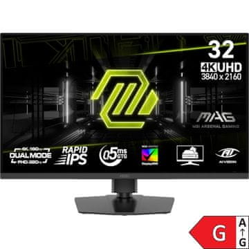 MSI Zaslon MAG 322URDF E16 / 31.5" / UHD / Rapid IPS / 160Hz / 0.5ms (GtG) / črn - nastavljiv po višini