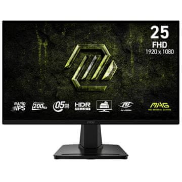 MSI Zaslon MAG 256F E20 / 24,5" (62,2 cm) / 1920 X 1080 / 200 Hz / 0,5 ms