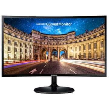 Samsung Zaslon CF390 C24F390FHR 61 cm (24") / 1920x1080 / VA / 60 Hz / 4 ms / črn / ukrivljen (1800R)