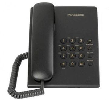 Panasonic žični telefon, črni (KX-TS500FXB)