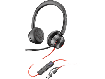 Poly Blackwire 8225 UC Stereo Microsoft Teams certificirane 8X225AA slušalke USB-C + adapter USB-C/A ANC 214409-01