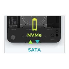 IcyBox Priklopna postaja 6,4 cm & SATA & M.2 NVMe - USB 3.2
