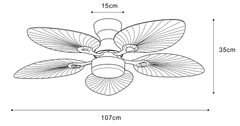 Globo stropni ventilator z LED lučjo 22W CCT