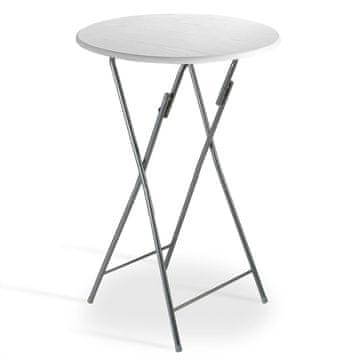 Northix Zložljiva barska miza Ø60 cm bela MDF