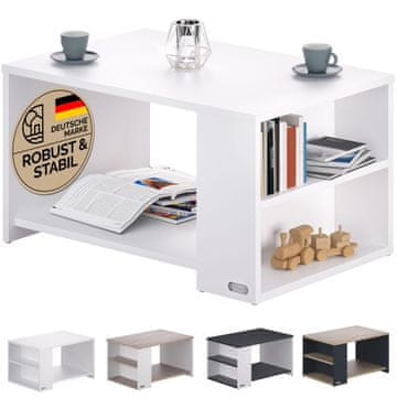 Northix Klubska mizica bela 90 x 59 x 48 cm odporna proti praskam