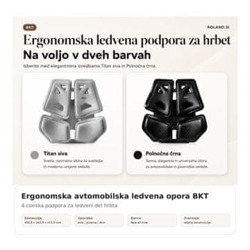 Roland Ergonomska ledvena opora BKT – avtomobilska opora za hrbet 456,8 × 163,9 × 473,3 mm
