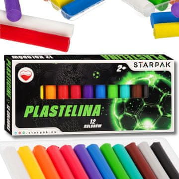 STARPAK Nogomet, varna, barvita šolska plastelina za otroke, komplet 12 BARV