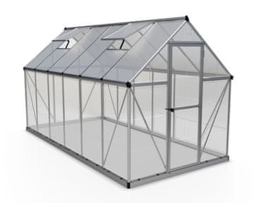 Palram RASTLINJAK POLIKARBONAT - HYBRID (Tip 6x12) - Dim. 185 x 370 cm - ALUMINIJ