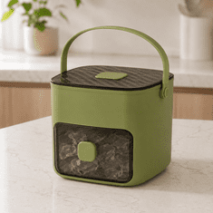 HOME & MARKER® Aparat za izdelavo ledu s sprostitvijo na pritisk, 2 pladnja s 48 kockami, posoda s pokrovom brez BPA | ICEPRESO