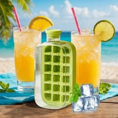Cool Mango Steklenica za izdelavo ledu 800 ml, steklenica za ledene kocke za zamrzovanje in enostavno shranjevanje ledu, zelena - IceMold
