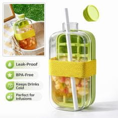 Cool Mango Steklenica za izdelavo ledu 800 ml, steklenica za ledene kocke za zamrzovanje in enostavno shranjevanje ledu, zelena - IceMold