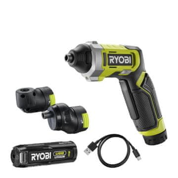 RYOBI RSD4-120TA2 4V USB akumulatorski izvijač + 4V 2,0Ah baterija, polnilec in nastavki