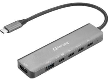 slomart Sandberg USB-C 6-v-1 MediaDock 136-21