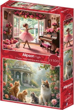 ALIPSON Puzzle Mala balerina in romantični vrt 2x500 kosov