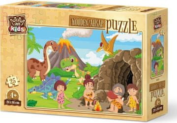 Art puzzle Lesena sestavljanka Družina kamene dobe 25 kosov