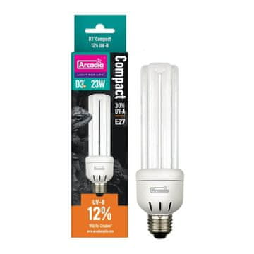 Arcadia D3+ kompaktna svetilka za plazilce 23W 12,0 UVB