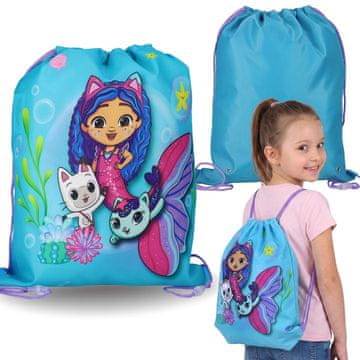 DreamWorks Gabijina mačja hišica Modra, dekliška torba za čevlje za športno vzgojo, šolska torba z ramenskim pasom za deklice, torba-nahrbtnik