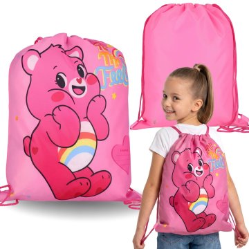 sarcia.eu Care Bears Roza, dekliška torba za čevlje za športno vzgojo, šolska torba z ramenskim pasom za deklice, torba-nahrbtnik 32x39 cm