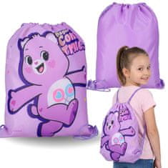 sarcia.eu Care Bears Vijolična, dekliška torba za čevlje za športno vzgojo, šolska torba z ramenskim pasom za deklice, torba-nahrbtnik 32x39 cm