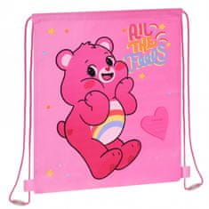 sarcia.eu Care Bears Roza, dekliška torba za čevlje za športno vzgojo, šolska torba z ramenskim pasom za deklice, torba-nahrbtnik 32x39 cm