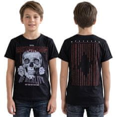 Rebel Črna bombažna t-shirt, mladinska majica s kratkimi rokavi, 100% bombaž 152
