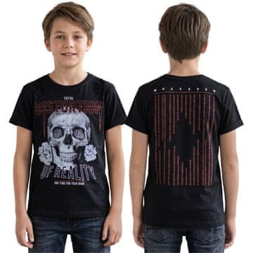 Rebel Črna bombažna t-shirt, mladinska majica s kratkimi rokavi, 100% bombaž