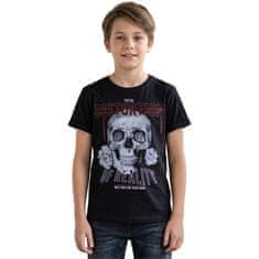 Rebel Črna bombažna t-shirt, mladinska majica s kratkimi rokavi, 100% bombaž 152