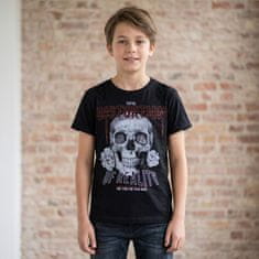 Rebel Črna bombažna t-shirt, mladinska majica s kratkimi rokavi, 100% bombaž 152