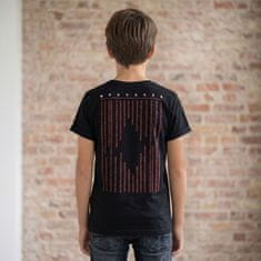 Rebel Črna bombažna t-shirt, mladinska majica s kratkimi rokavi, 100% bombaž 152
