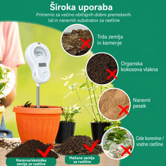 Roland Digitalni tester zemlje 6 v 1 – pH, vlaga, plodnost, svetloba, temperatura in zračna vlaga