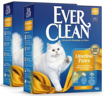 Ever Clean LITTERFREE PAWS pesek za mačke- varčno pakiranje 2 x 10 L