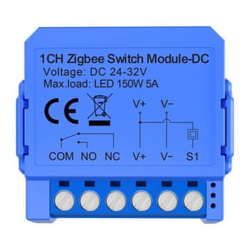 Avatto 1-kanalni ZigBee preklopni modul ZWSM16-DC32V-1