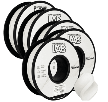 Professional Lab 5x PLA Mat Bela Filament 1.75 mm - Professional Lab Biološko Razgradljiv PLA (1kg Kolut)