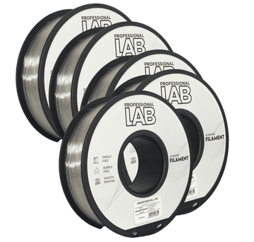 Professional Lab 5x PLA+ Prosojna Filament 1.75mm - Professional Lab za 3D Tisk (1kg Kolut)