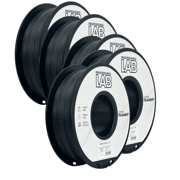 Professional Lab 5x PLA Carbon Fiber Črna 1,75 mm 1 kg kolut | Prof. Lab - Visoko trden 3D tiskalni filament s karbonskimi vlakni