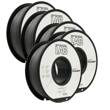 Professional Lab 5x PLA Carbon Fiber Siva 1,75 mm 1 kg kolut | Prof. Lab - Visoko trden 3D tiskalni filament s karbonskimi vlakni