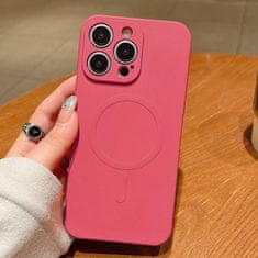 FreakinGood Silikonski ovitek za iPhone 15 Pro Max z magnetnim obročem (travnato vijolična)