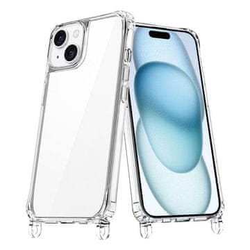 FreakinGood Akrilni/TPU ovitek za iPhone 15 Plus z odprtinama za vrvico (pregleden)
