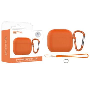 FreakinGood XDcase silikonski ovitek za AirPods 4 s karabinom, oranžen (2,5 mm)