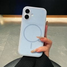 FreakinGood Silikonski ovitek za iPhone 16 z magnetnim obročem (nebesno modra)