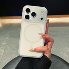 FreakinGood Silikonski ovitek za iPhone 17 Pro z magnetnim obročem (bela)