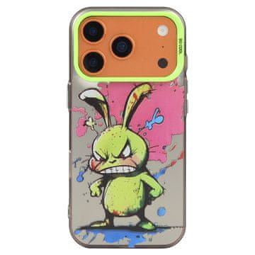 FreakinGood Hibridni PC/TPU ovitek za iPhone 17 Pro Max z živalskim motivom v slogu oljne slike (zajček)