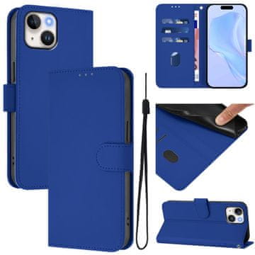 FreakinGood Preklopni ovitek iz umetnega usnja za iPhone 12 mini z vrvico (temno modra)