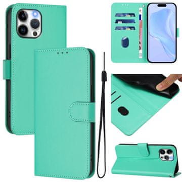 FreakinGood Preklopni ovitek iz umetnega usnja za iPhone 13 Pro Max z vrvico (zelena)