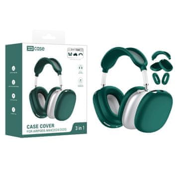 FreakinGood XDcase 3-v-1 silikonski zaščitni komplet za AirPods Max / Max 2, temno zelen