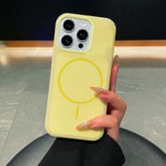 FreakinGood Silikonski ovitek za iPhone 14 Pro z magnetnim obročem (rumena)